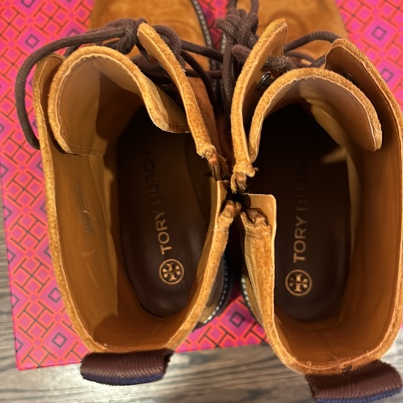 Tory Burch Miller embossed suede combat boots - Picture 12 of 14